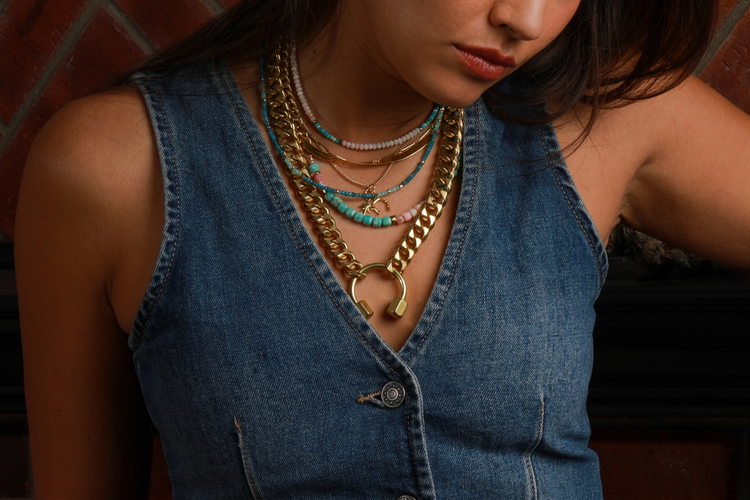 MINI BEADED PINK OPAL & TURQUOISE