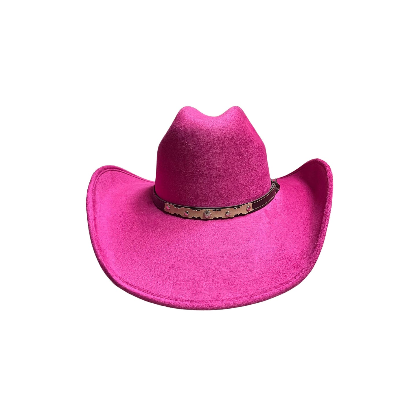 Unisex Vegan Suede Western Cowboy Hat: Red / Medium (56-58cm)