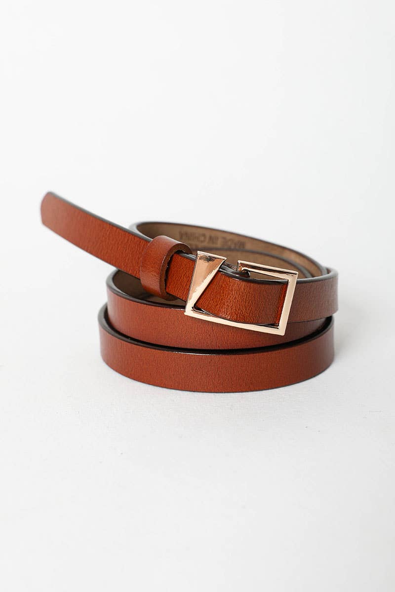 Asymmetrical Buckle Belt- Red