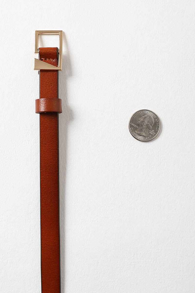 Asymmetrical Buckle Belt- Red