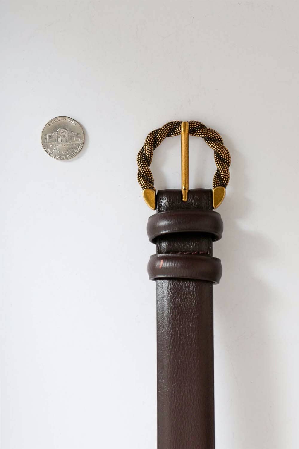 Twisted Buckle Belt - Leather