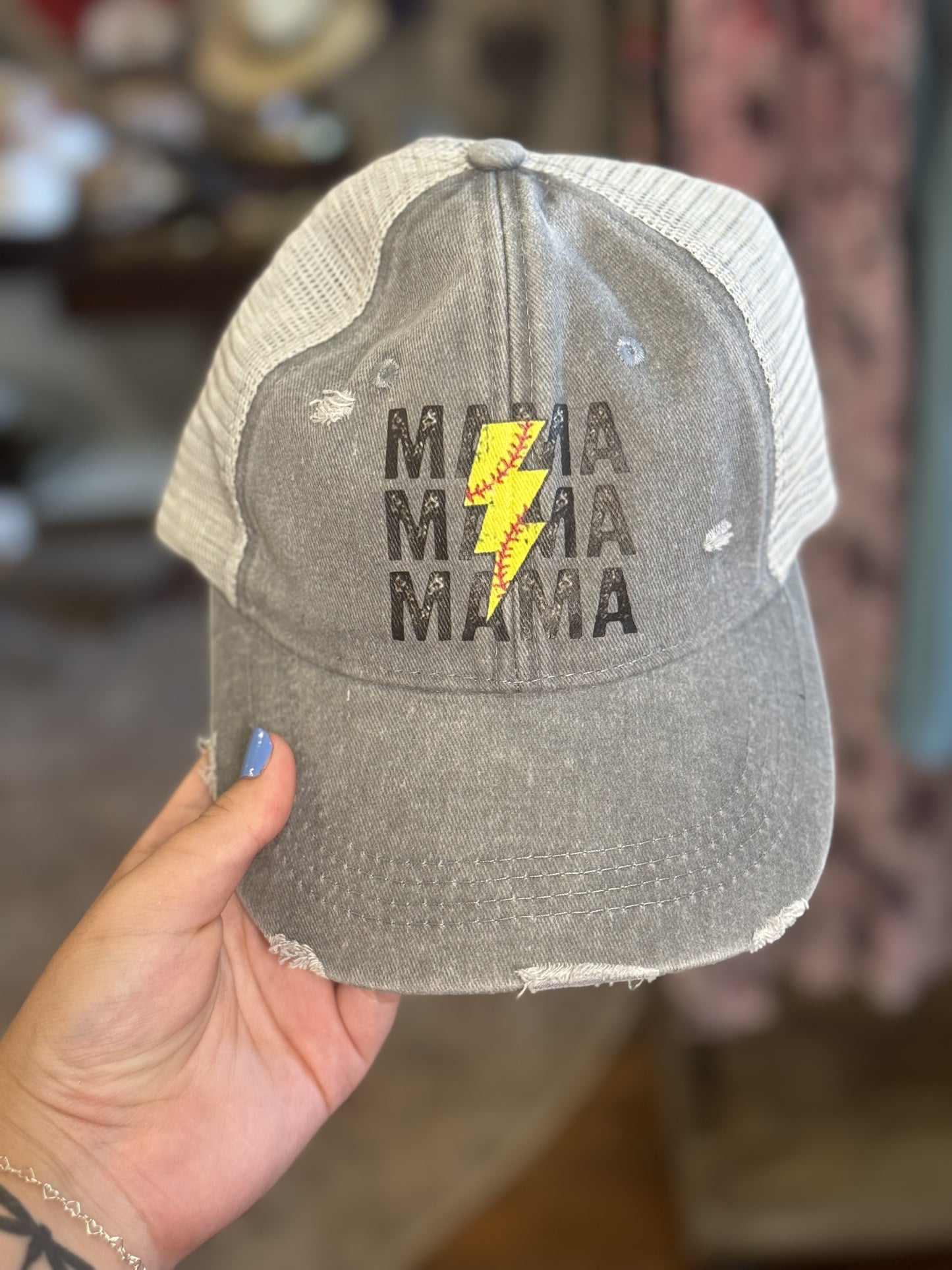 Mom Distressed Hats