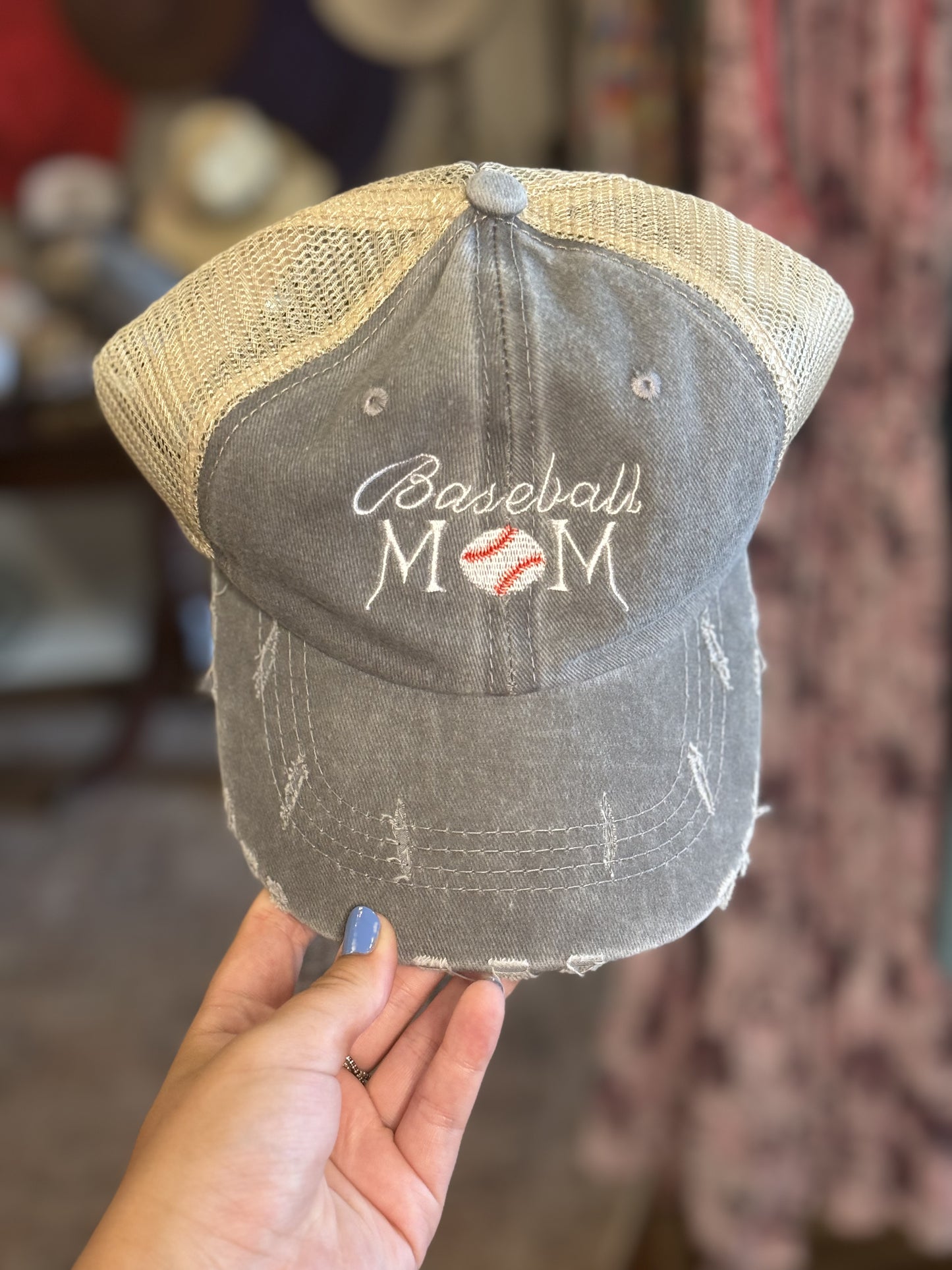Mom Distressed Hats