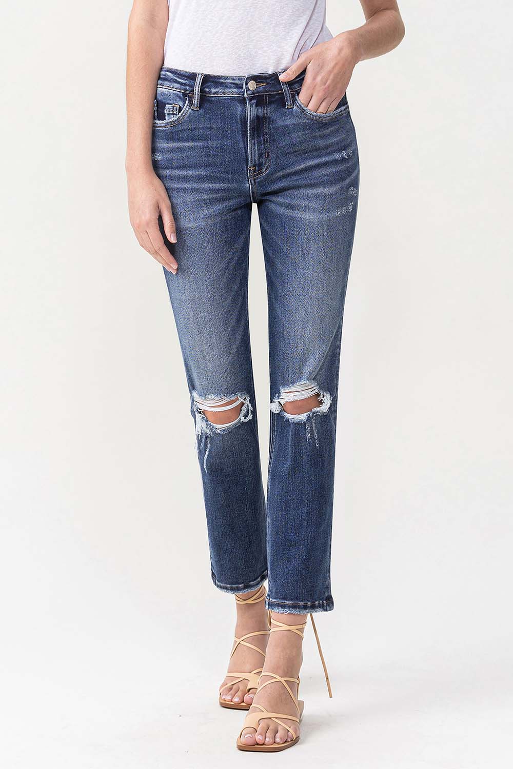 Vintage HR Crop Straight Leg Jeans