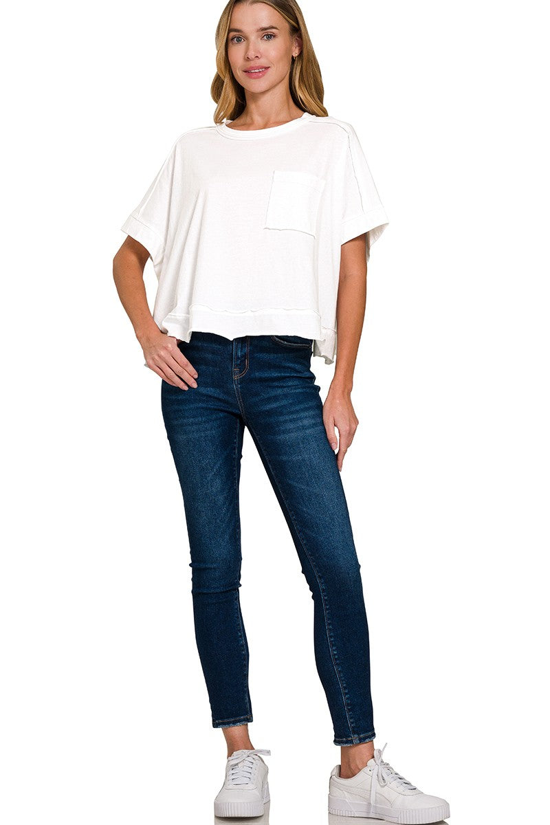 White Boxy Tee