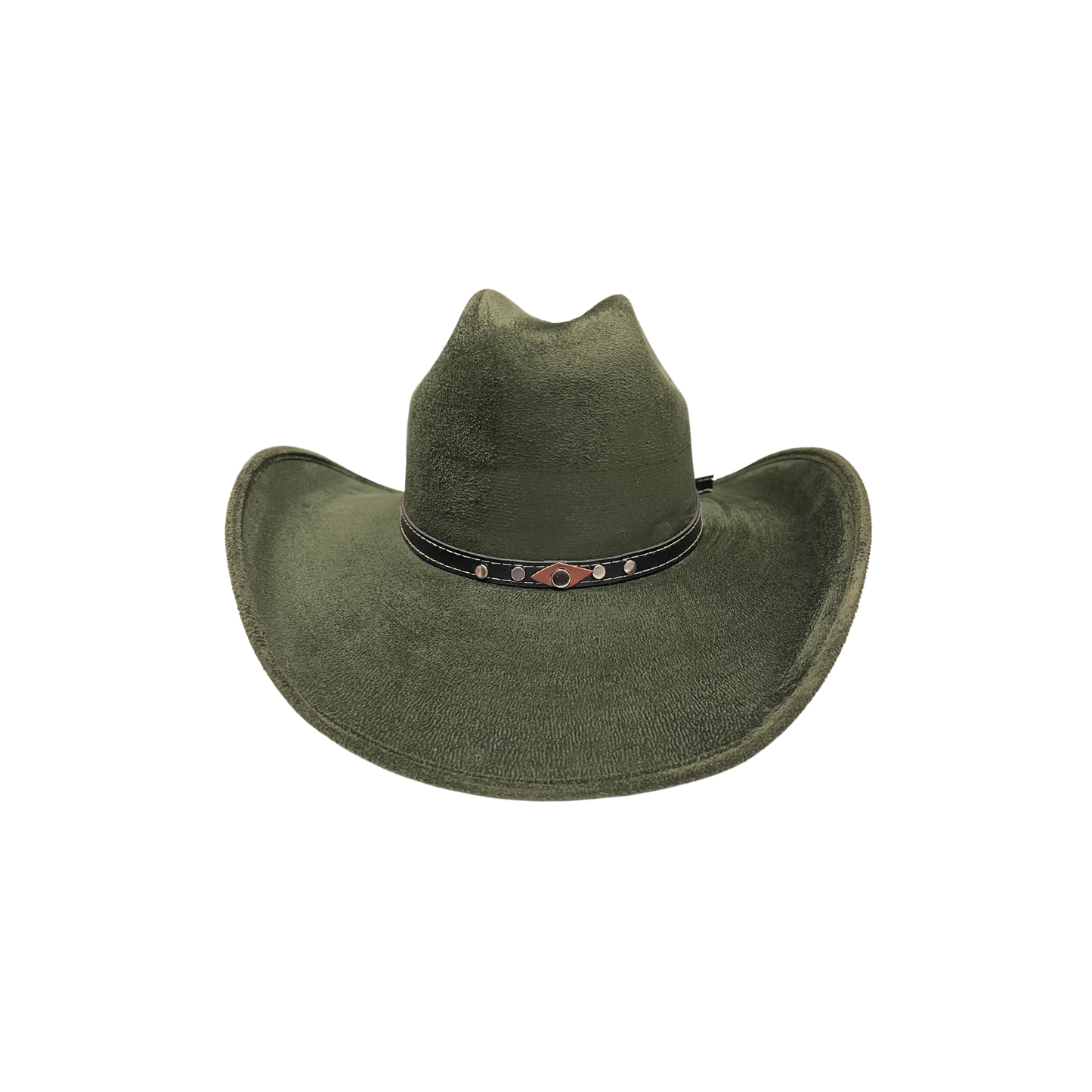 Unisex Vegan Suede Western Cowboy Hat: Red / Medium (56-58cm)