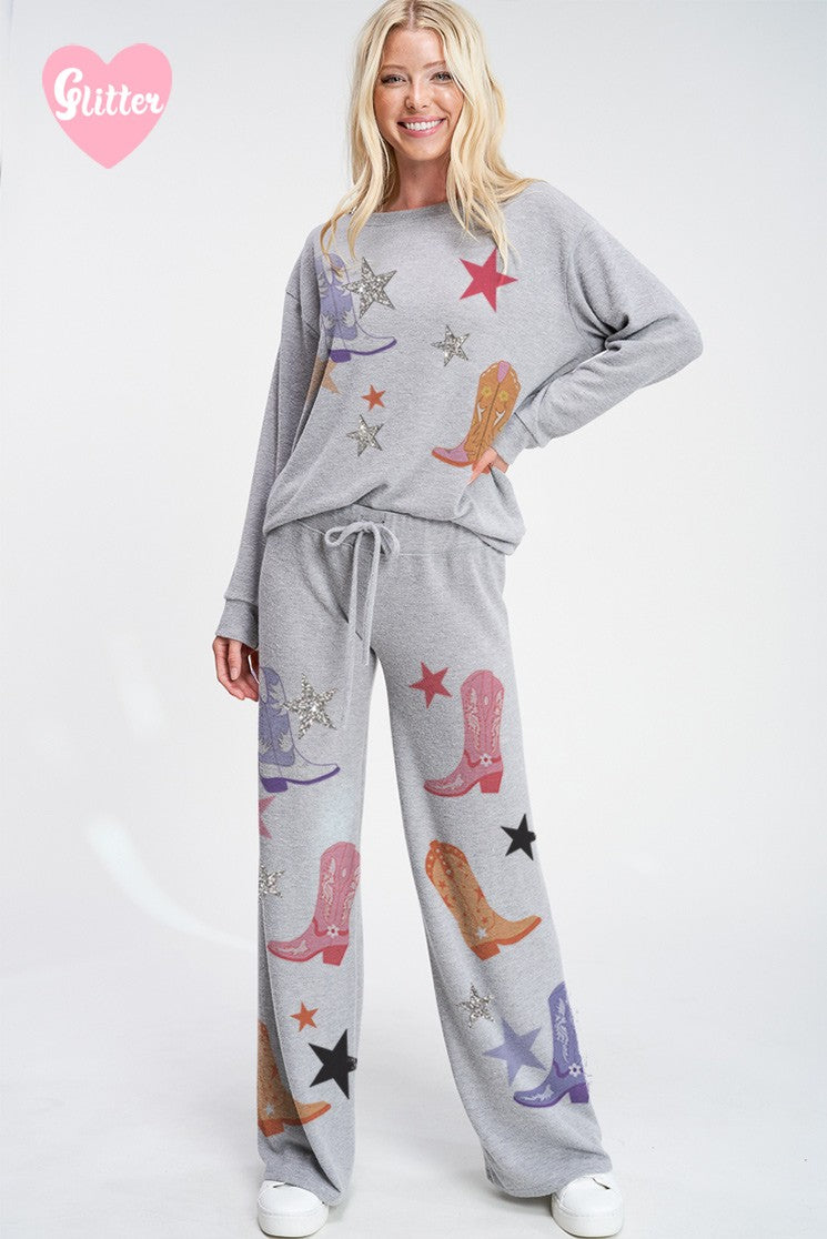 Cowgirl Lounge Set - Grey