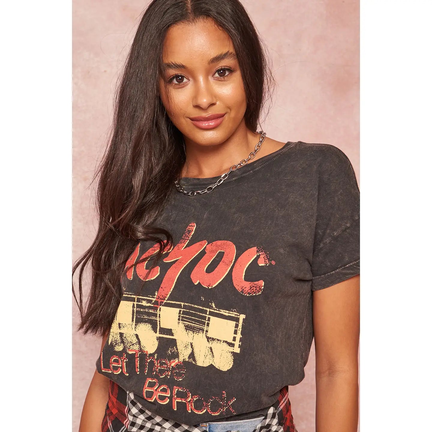 Graphic Distressed Tee ACDC Let There Be