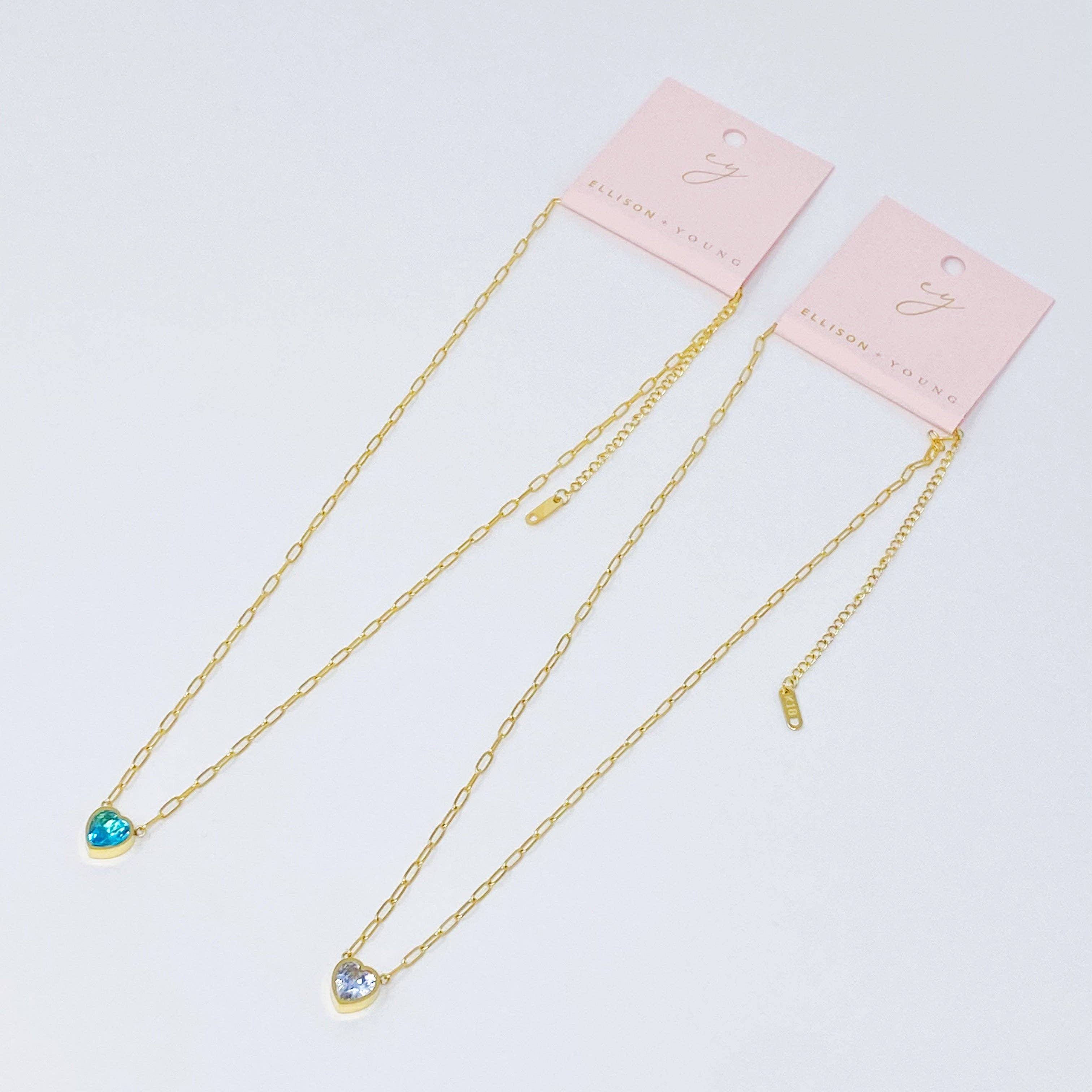 Chained To My Heart Necklace: Clear