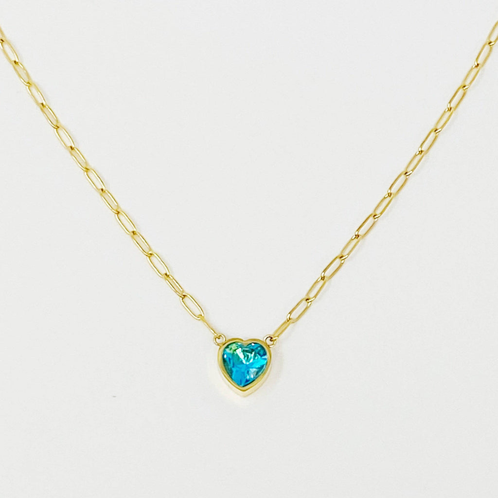 Chained To My Heart Necklace: Clear