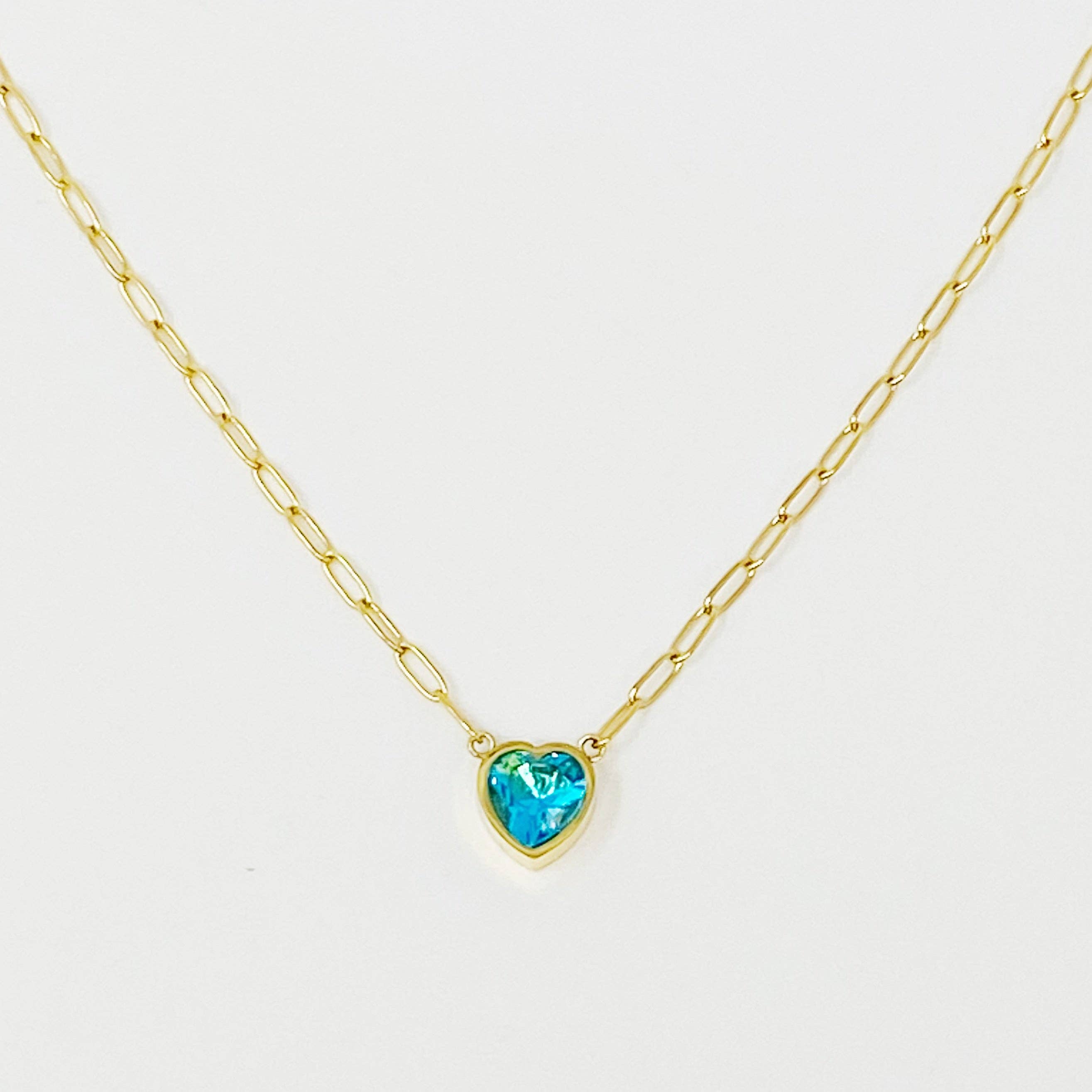 Chained To My Heart Necklace: Clear
