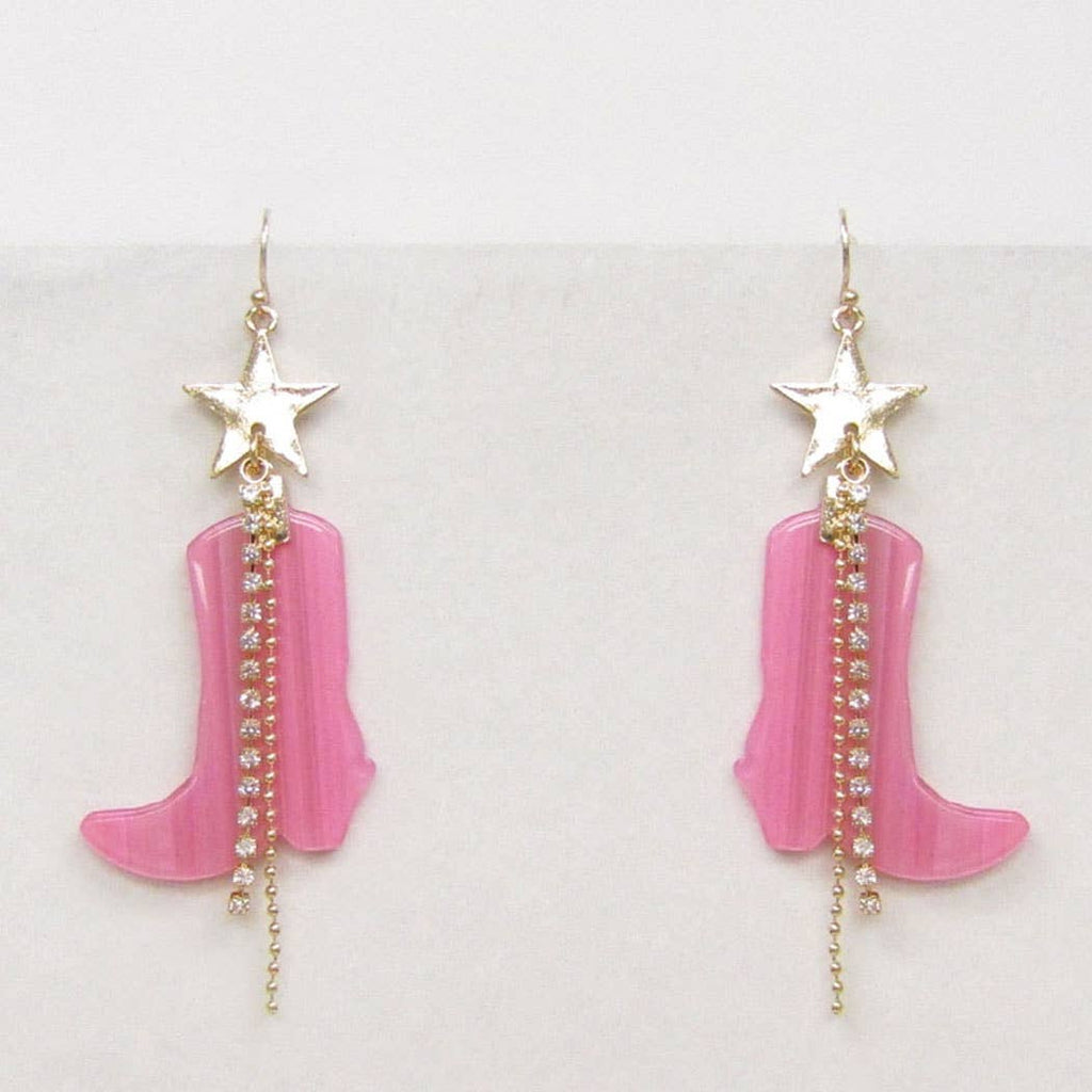 Cowboy Cowgirl Boot Drop Earrings: PKG / ONE SIZE