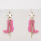Cowboy Cowgirl Boot Drop Earrings: PKG / ONE SIZE