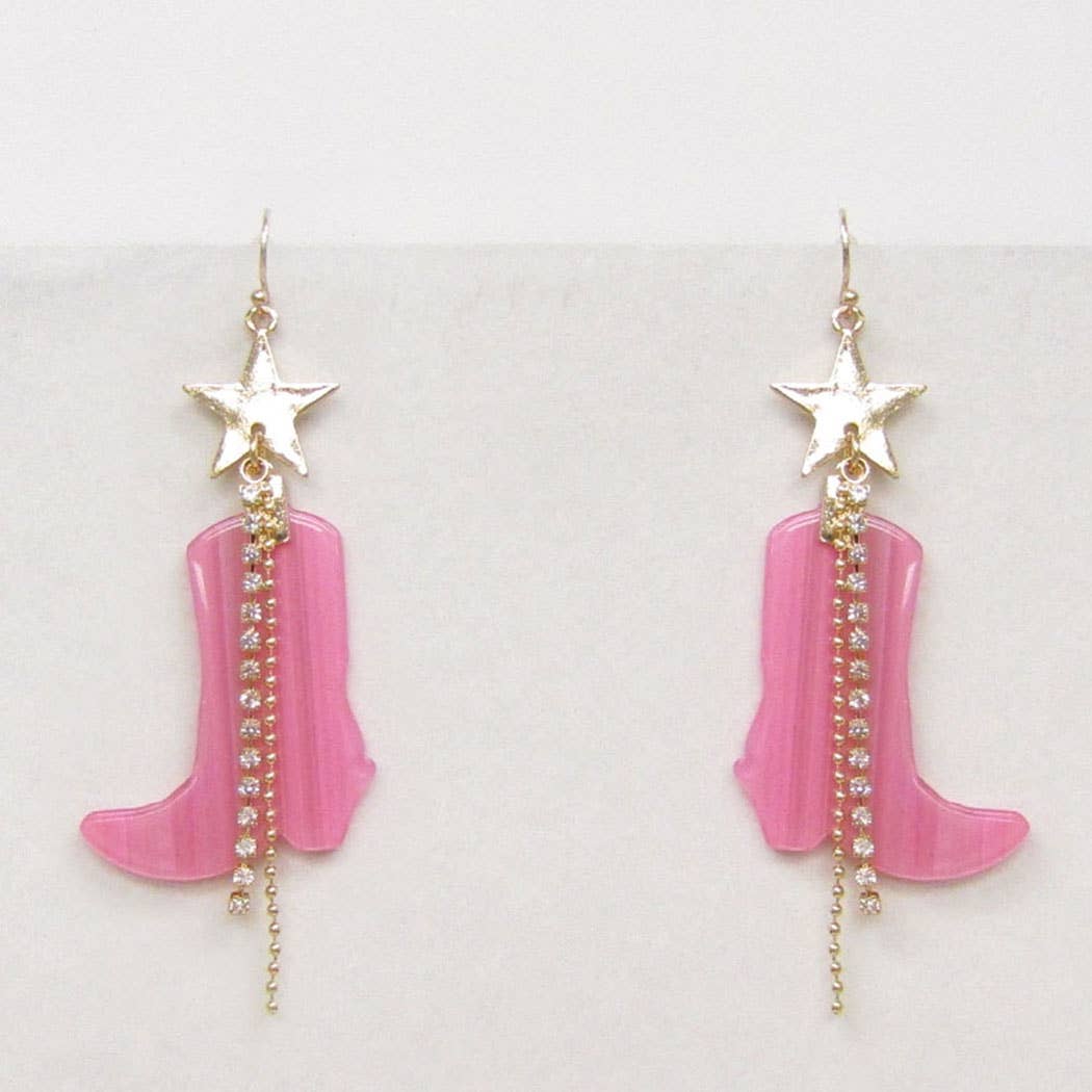 Cowboy Cowgirl Boot Drop Earrings: PKG / ONE SIZE