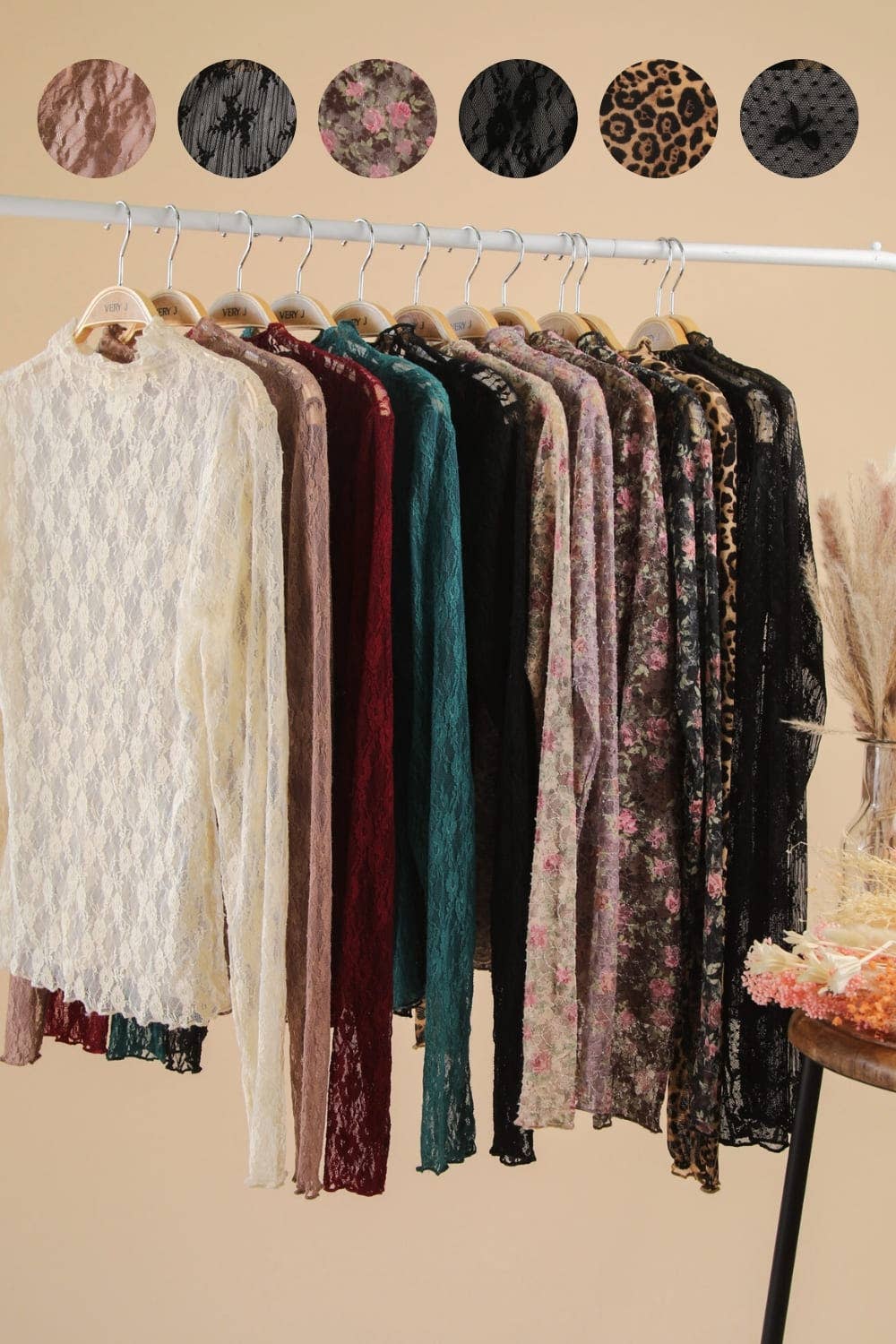 Fitted Sheer Mesh Lace Knit Top