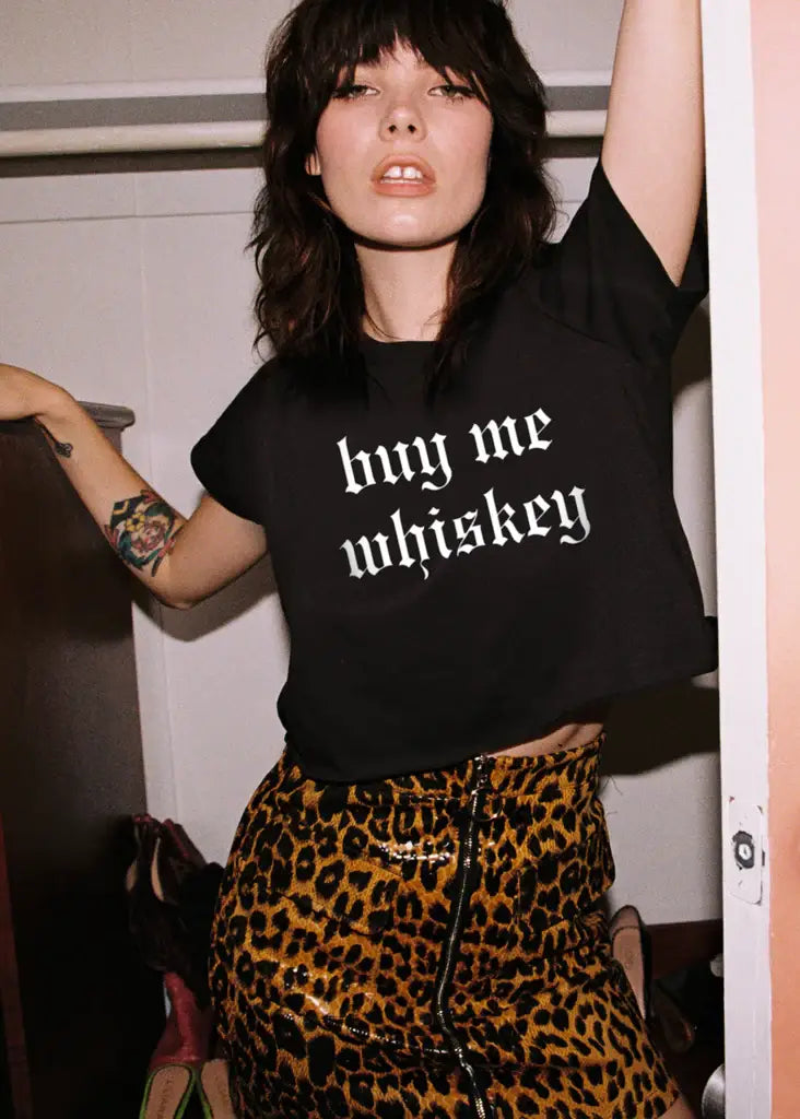 Buy Me Whiskey Cropped T-Shirt
