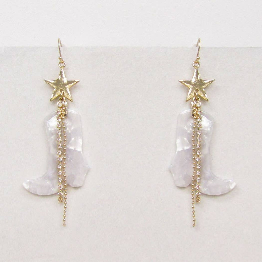 Cowboy Cowgirl Boot Drop Earrings: PKG / ONE SIZE