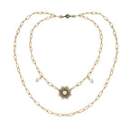 Perfectly Imperfect Starburst Long Chain Necklace: Silver Finish