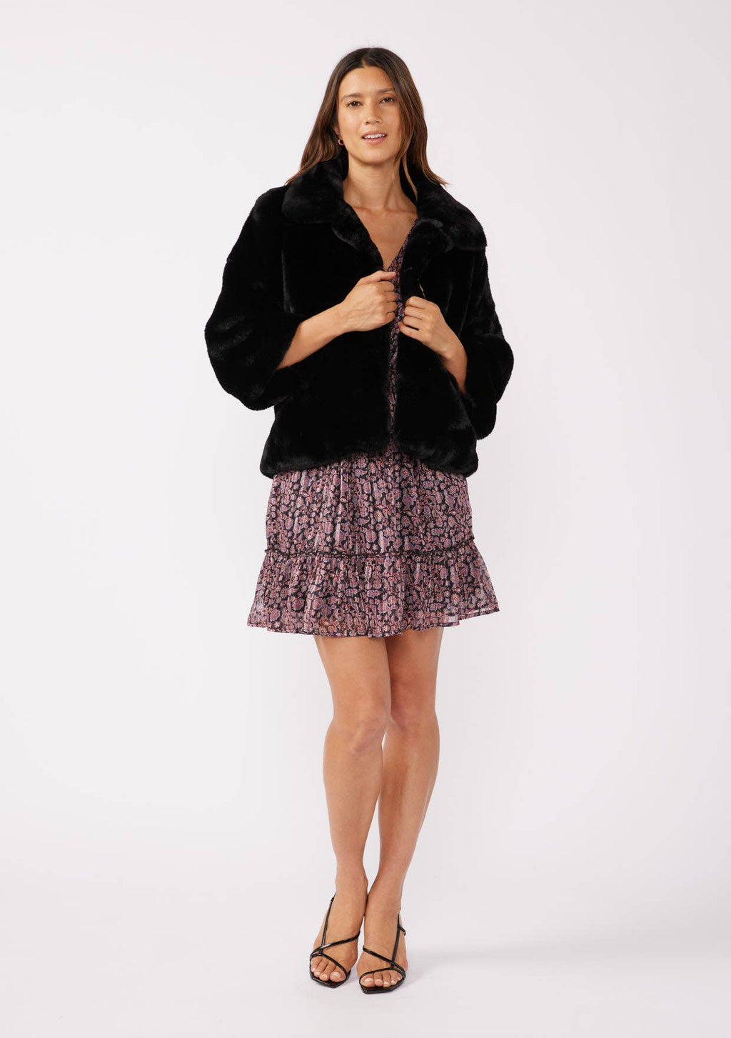 Black Luxe Faux Fur Coat