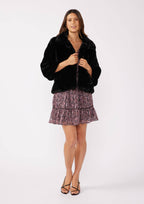 Black Luxe Faux Fur Coat
