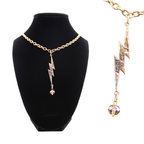 I Am Strong Lightning Bolt Choker Necklace: Silver / M/L (22")