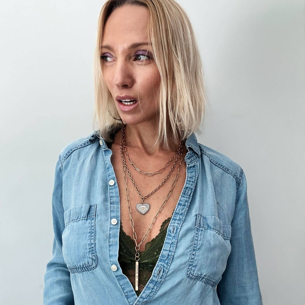 Stay Calm Klink Necklace: Gold