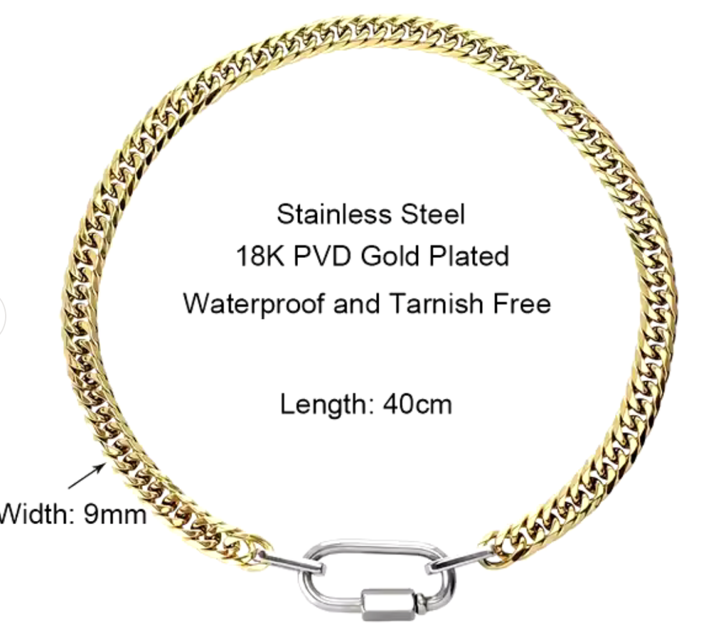 Abby Carabiner Stainless Steel Necklace