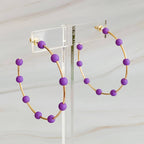 Games On Cloud Nine Hoop Earrings: Fuchsia