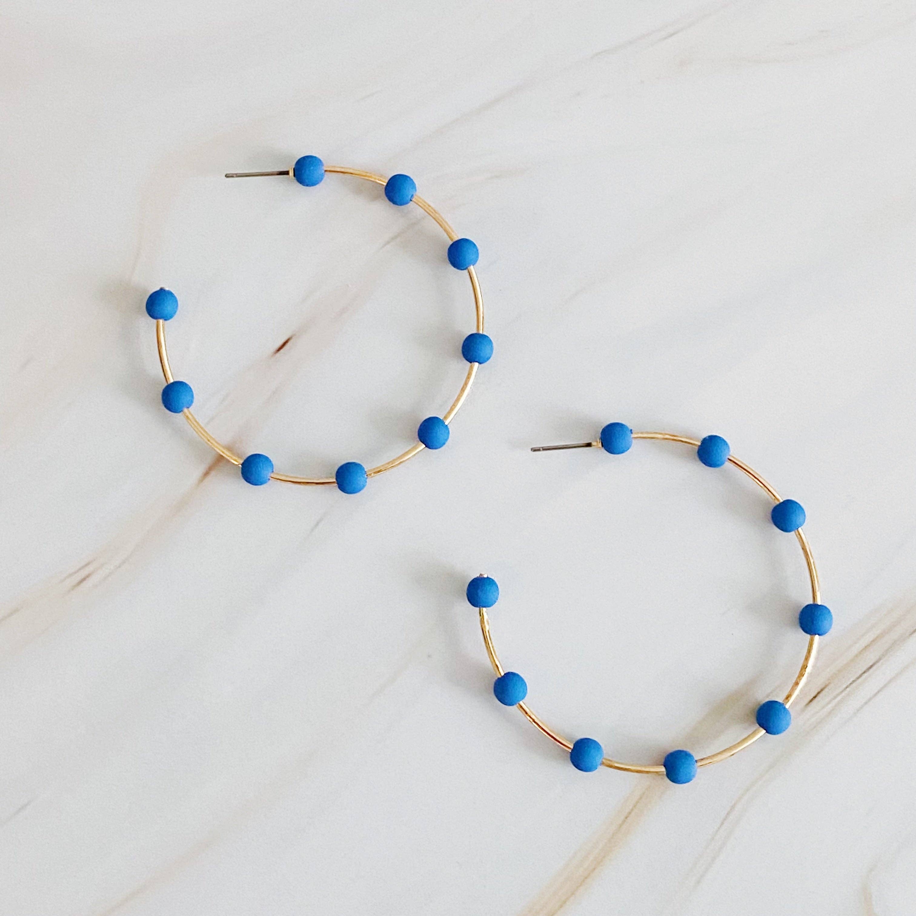 Games On Cloud Nine Hoop Earrings: White