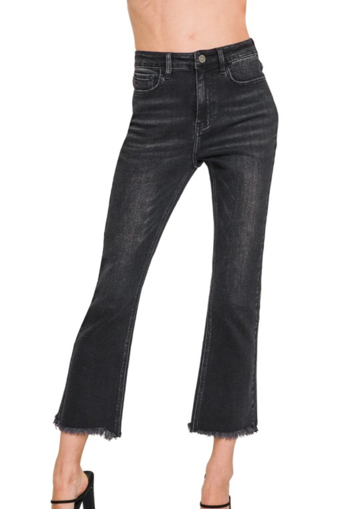 Black Wash Straight Leg Jeans