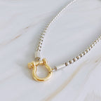 Luxe Pendant Box Chain Necklace: Gold