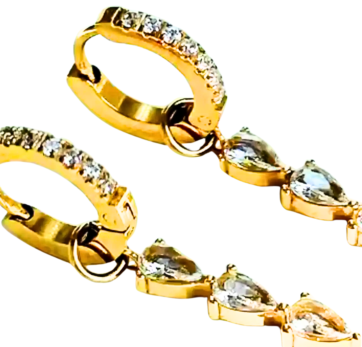 Huggie Charm Hoop 14k Earrings