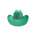 Unisex Vegan Suede Western Cowboy Hat: Red / Medium (56-58cm)