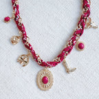 Wild West Desert Charm Scarf Necklace: Turquoise