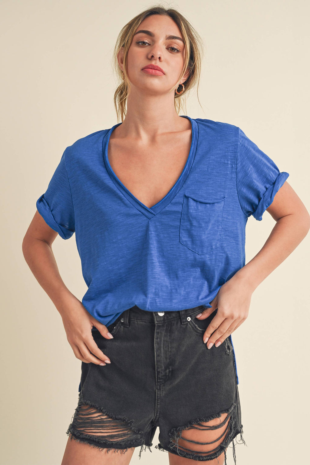 Zoe V-Neck Short Sleeve Tshirt
