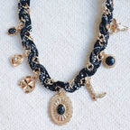 Wild West Desert Charm Scarf Necklace: Turquoise