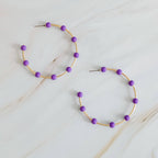 Games On Cloud Nine Hoop Earrings: Fuchsia