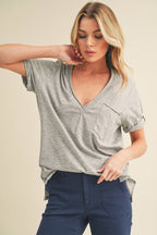Zoe V-Neck Short Sleeve Tshirt
