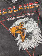 BadLands Motorcycle Club Cropped Acid wash T-shirt