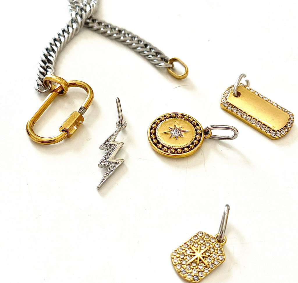 Carabiner Charm Necklace- Steel Waterproof