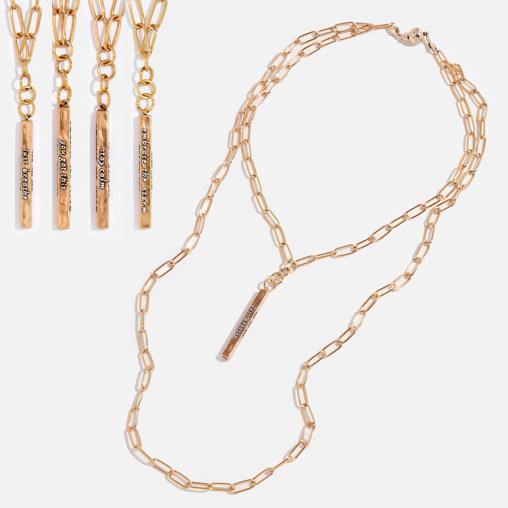 Stay Calm Klink Necklace: Gold