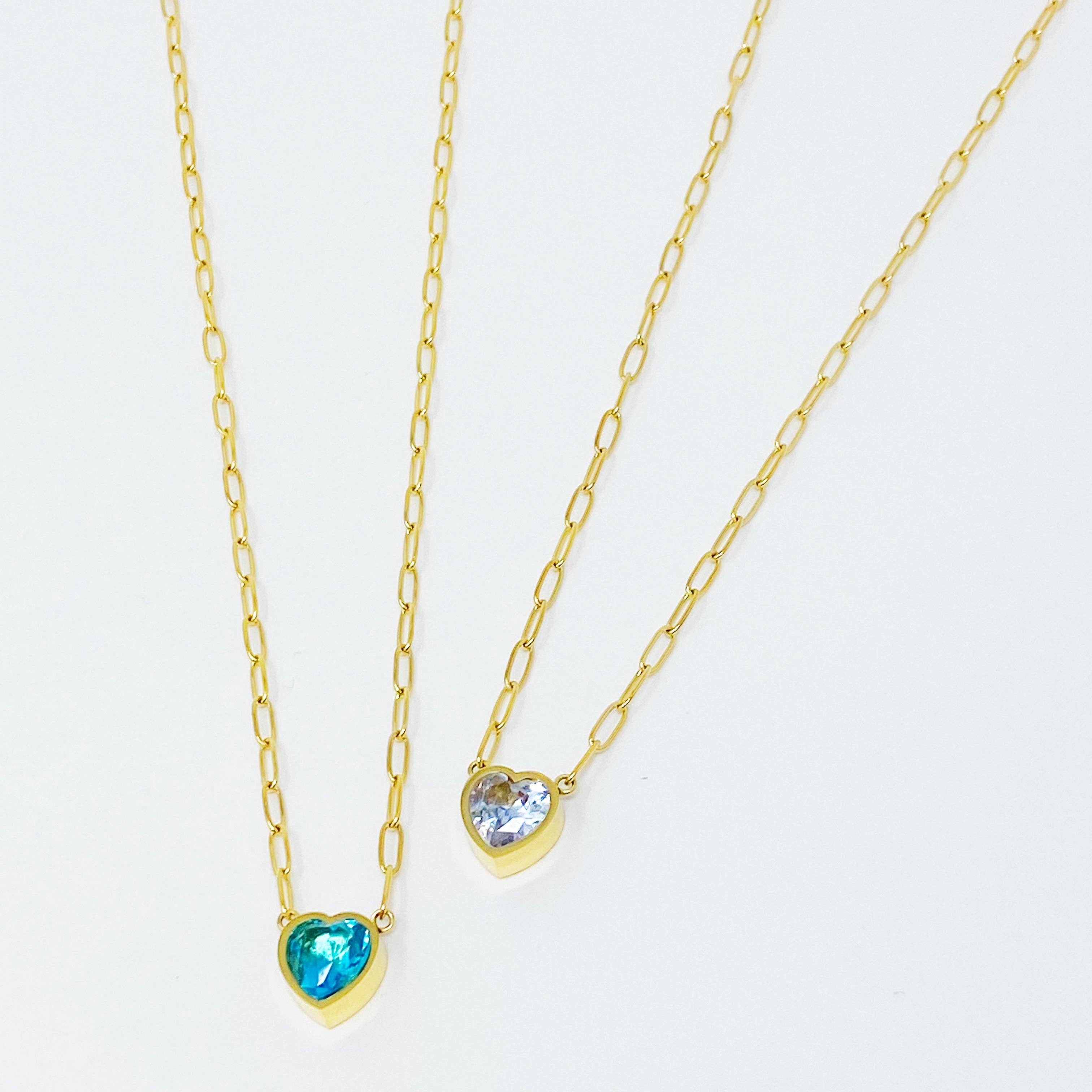 Chained To My Heart Necklace: Clear