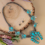 Squash Blossom Necklace: Turquoise & Silver
