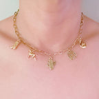 Western Cowgirl Charm Necklace – Cactus, Horseshoe & Boot