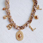 Wild West Desert Charm Scarf Necklace: Turquoise