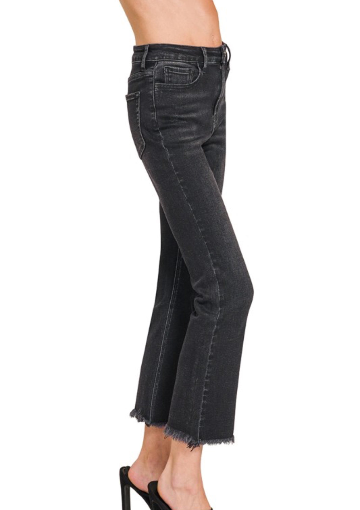 Black Wash Straight Leg Jeans