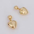 Puff Dangle Heart Earrings