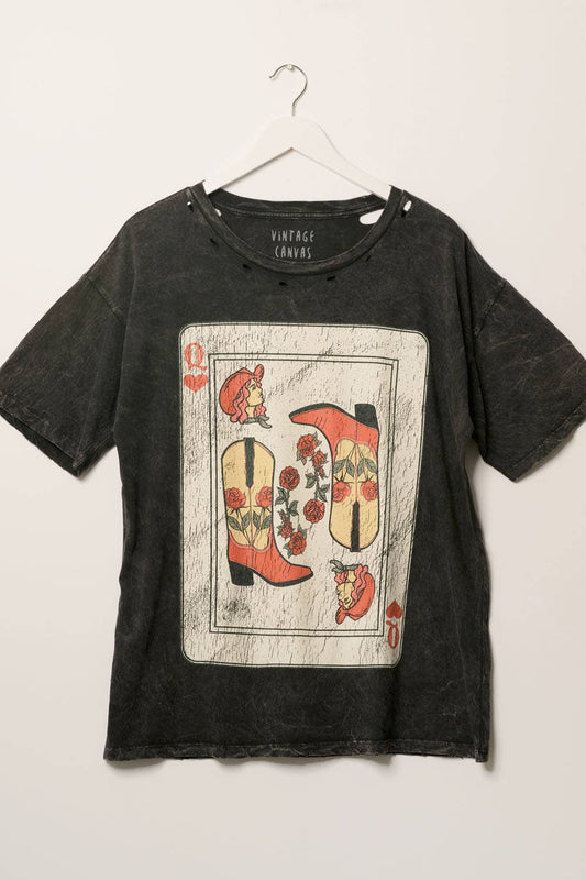 Queen of Hearts Cowgirl Graphic T-shirt