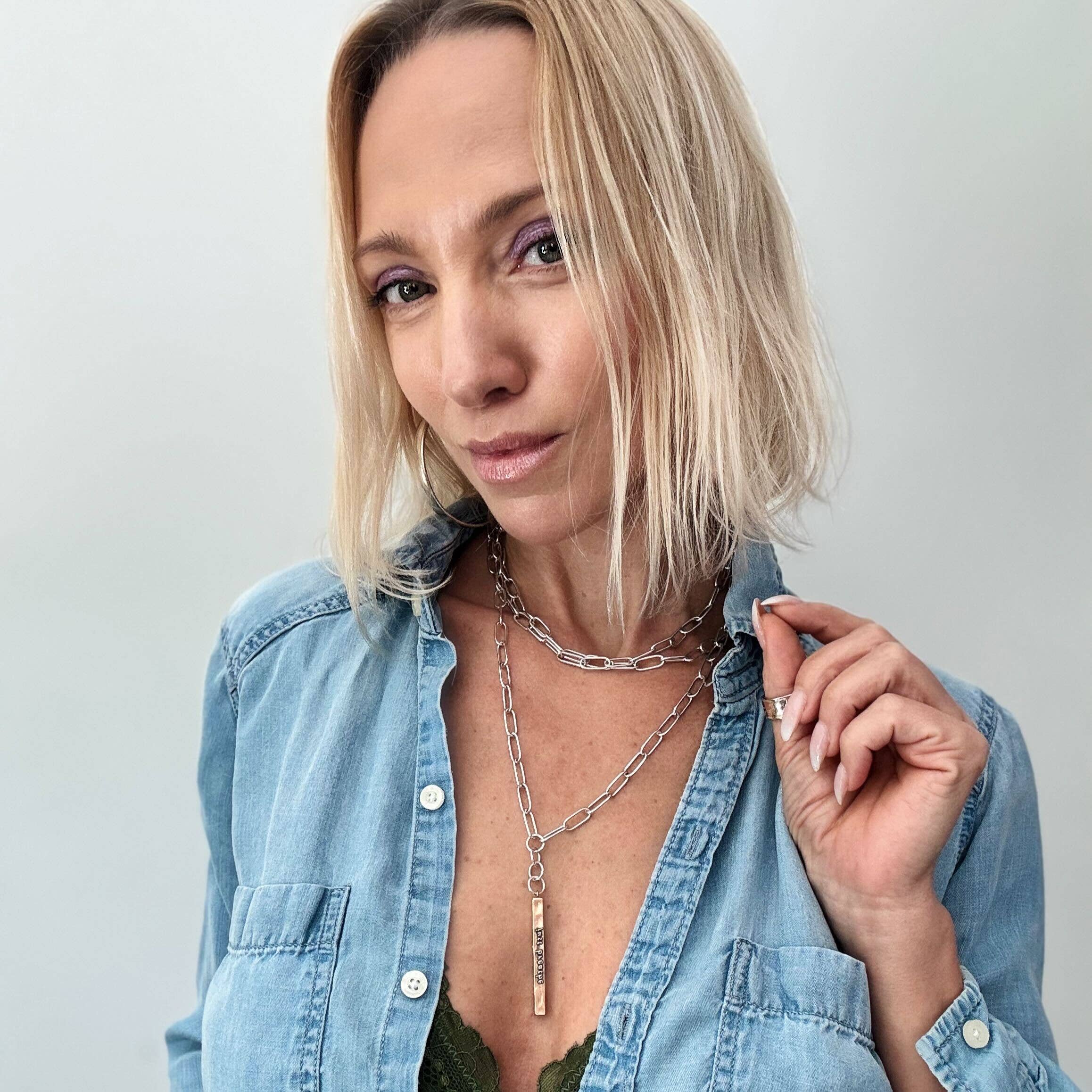 Stay Calm Klink Necklace: Silver