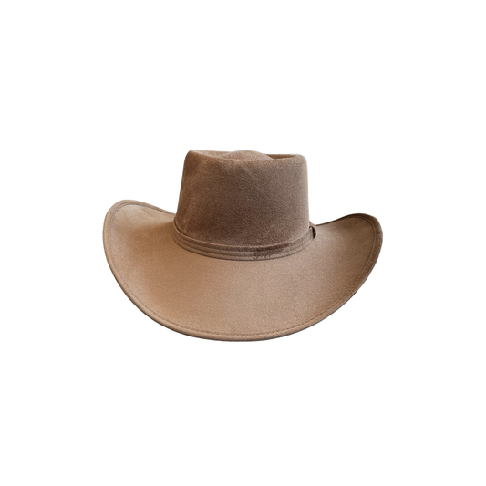 Unisex Vegan Western Gambler Cowboy Hat: Dark Taupe